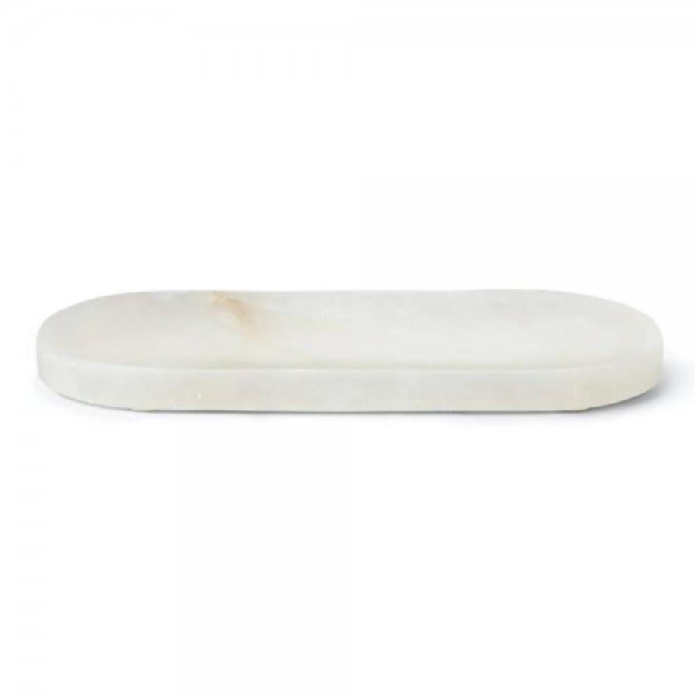 Nordstjerne Servierschale Tablett Alabaster weiß marmoriert (20x10x2cm)