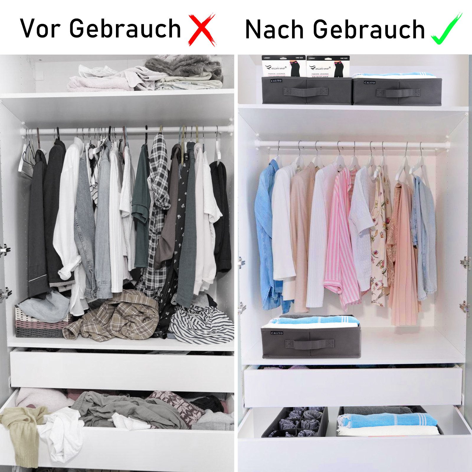 CALIYO Aufbewahrungsbox Unterwäsche-Organizer 8-Tlg, Schubladen-Organizer, günstig online kaufen