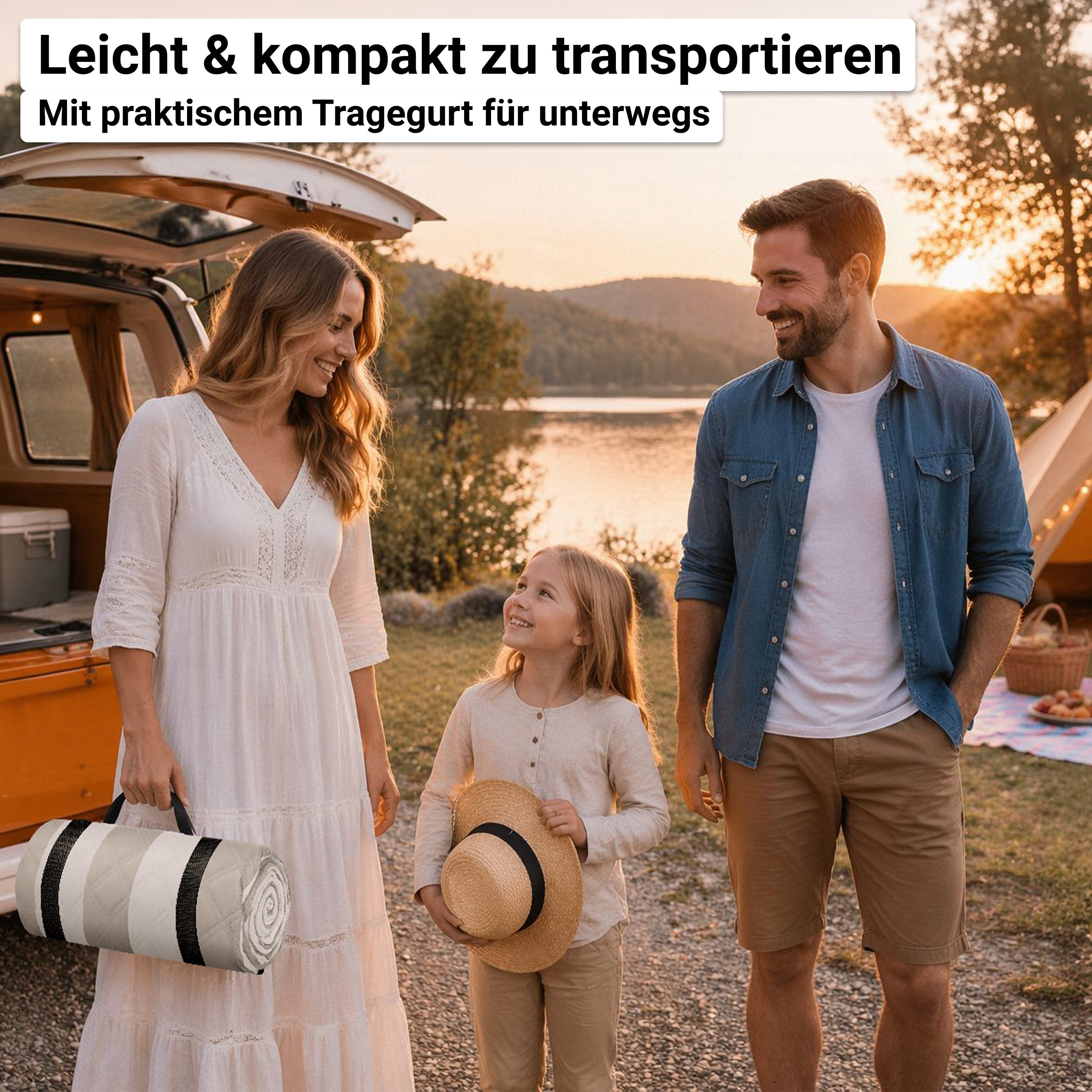 Picknickdecke HOEL® Picknickdecke 200x200 cm wasserabweisend + isoliert XXL, HOEL – Bild 4 von 5