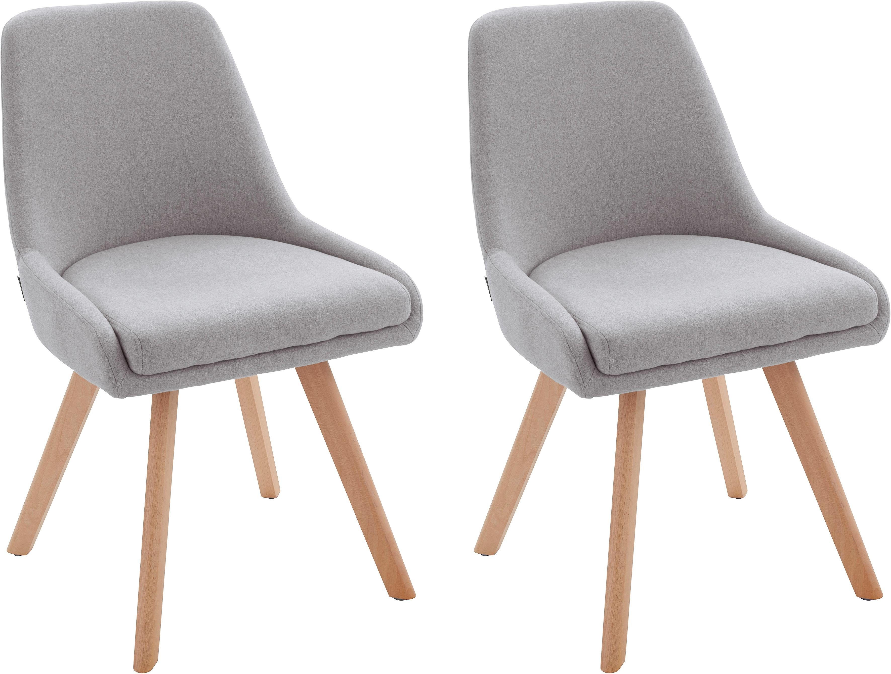 INOSIGN Stuhl »Dilla« (Set, 2 Stück), im 1er und 2er Set erhältlich, aus pflegeleichtem Webstoff Bezug und massiven Eichenholzbeinen, Sitzhöhe 48 cm-Otto