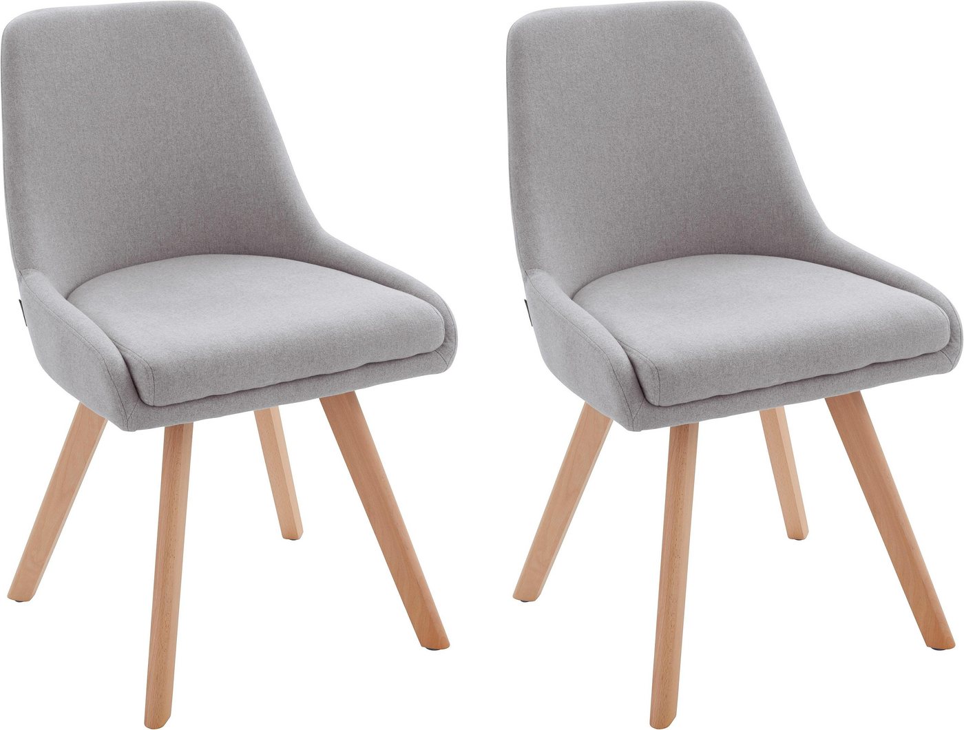 INOSIGN Stuhl »Dilla« (Set, 2 Stück), im 1er und 2er Set erhältlich, aus pflegeleichtem Webstoff Bezug und massiven Eichenholzbeinen, Sitzhöhe 48 cm-HomeTrends