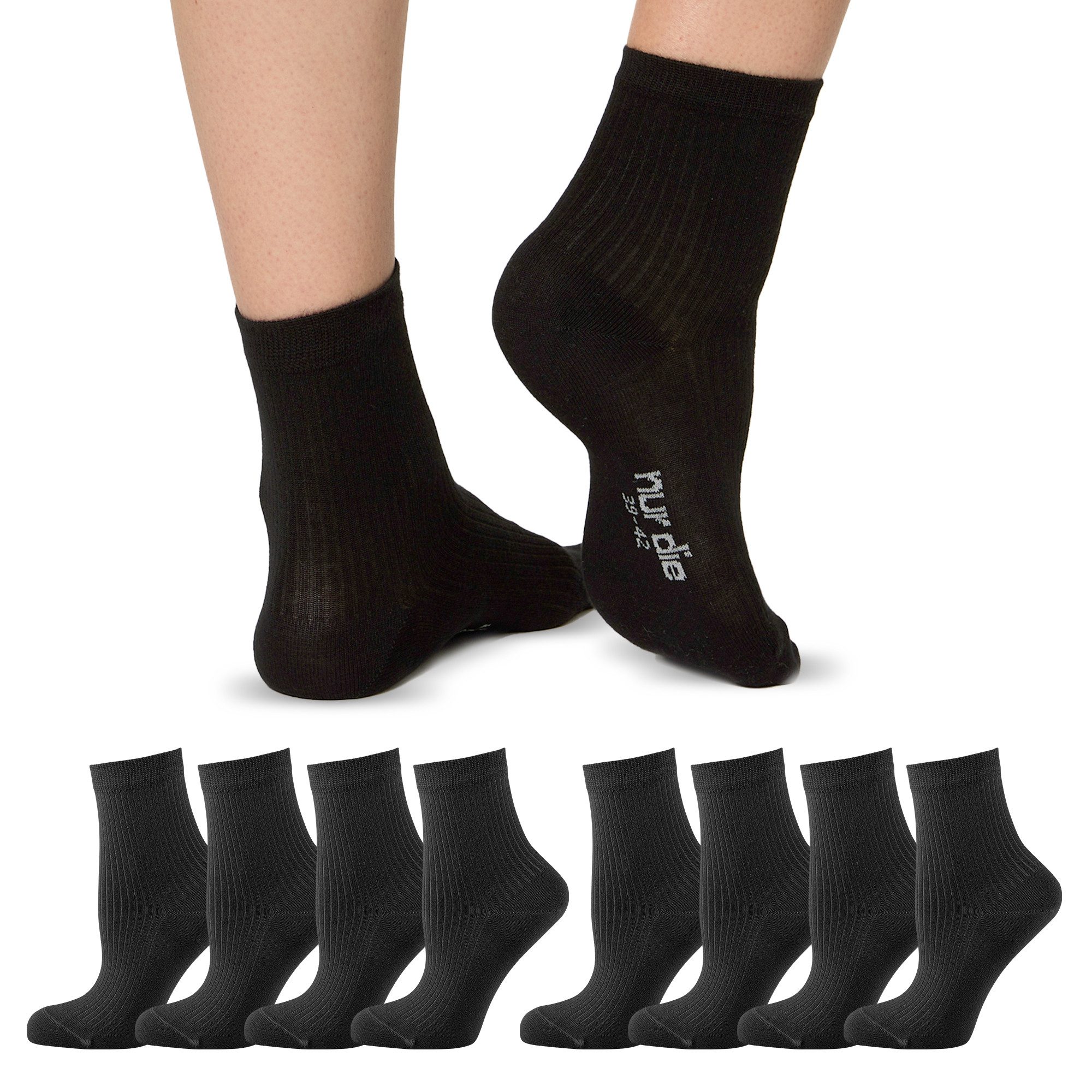 Nur Die Kurzsocken 8er Pack Unisex Colour Farbige Sneaker kurz Frottesohle (8-Paar) mit Bündchen für Damen und Herren