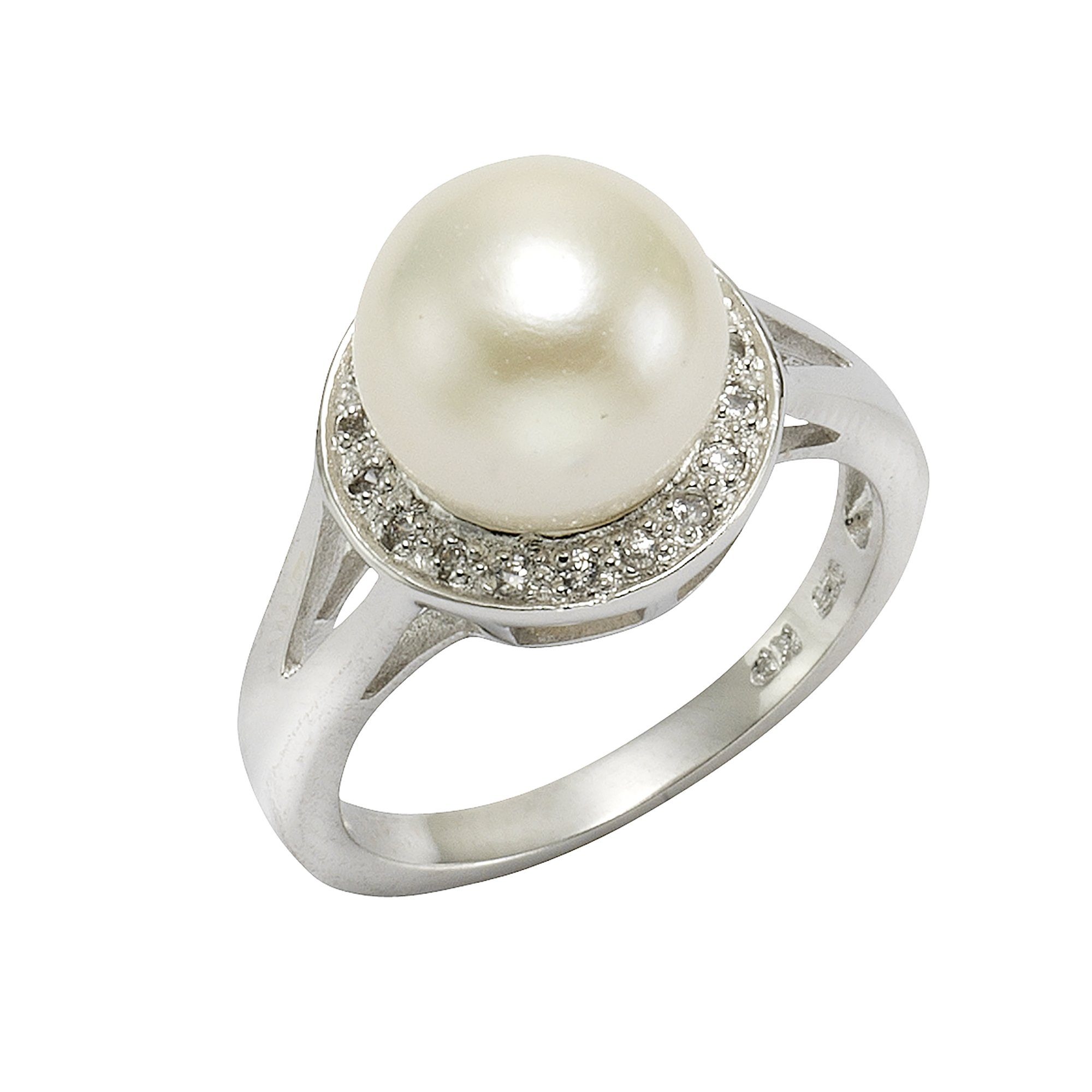 Perle Zeeme Online »925Sterling Zirkonia Ring Weiß« Und Silber Kaufen VzMqUSp