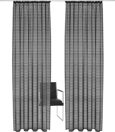 Gardine »LINUS«, Bruno Banani, Kräuselband (1 St), halbtransparent, gewebt, verschiedene Größen