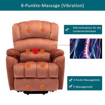 SIKAINI Relaxsessel A-DJ-N625-295524525BAA (set, 1-St., mit Fernbedienung), Elektrisch Relaxsessel, Fernsehsessel mit Liegefunktion Massagefunktion Wärmefunktion