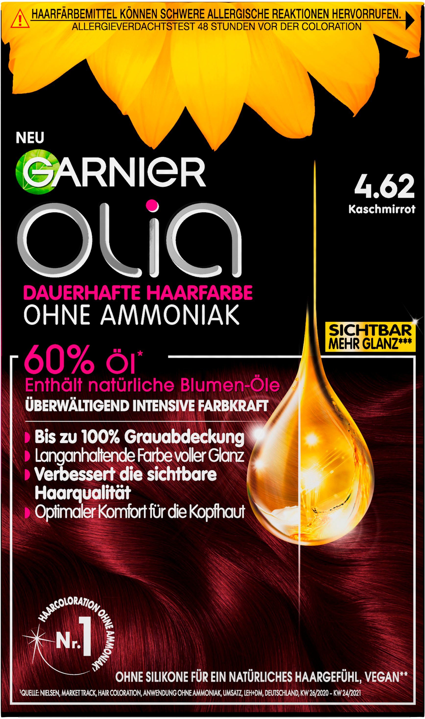 Coloration 3-tlg., Ölbasis Olia Haarfarbe, dauerhafte Garnier Set, GARNIER