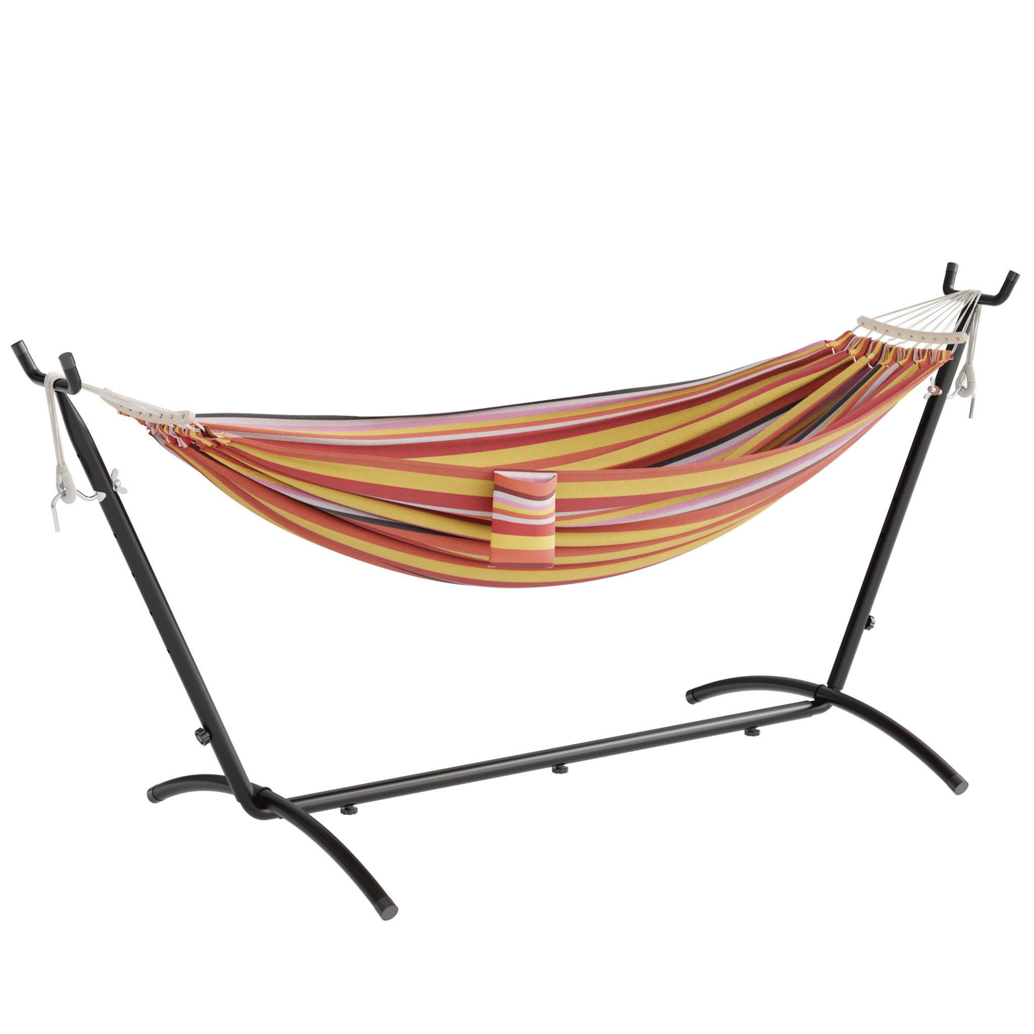 Mondeer Hängemattengestell Gartenhängematte, (Doppelhängematte), 6 Höhen verstellbar, mit Gestell bis 270kg