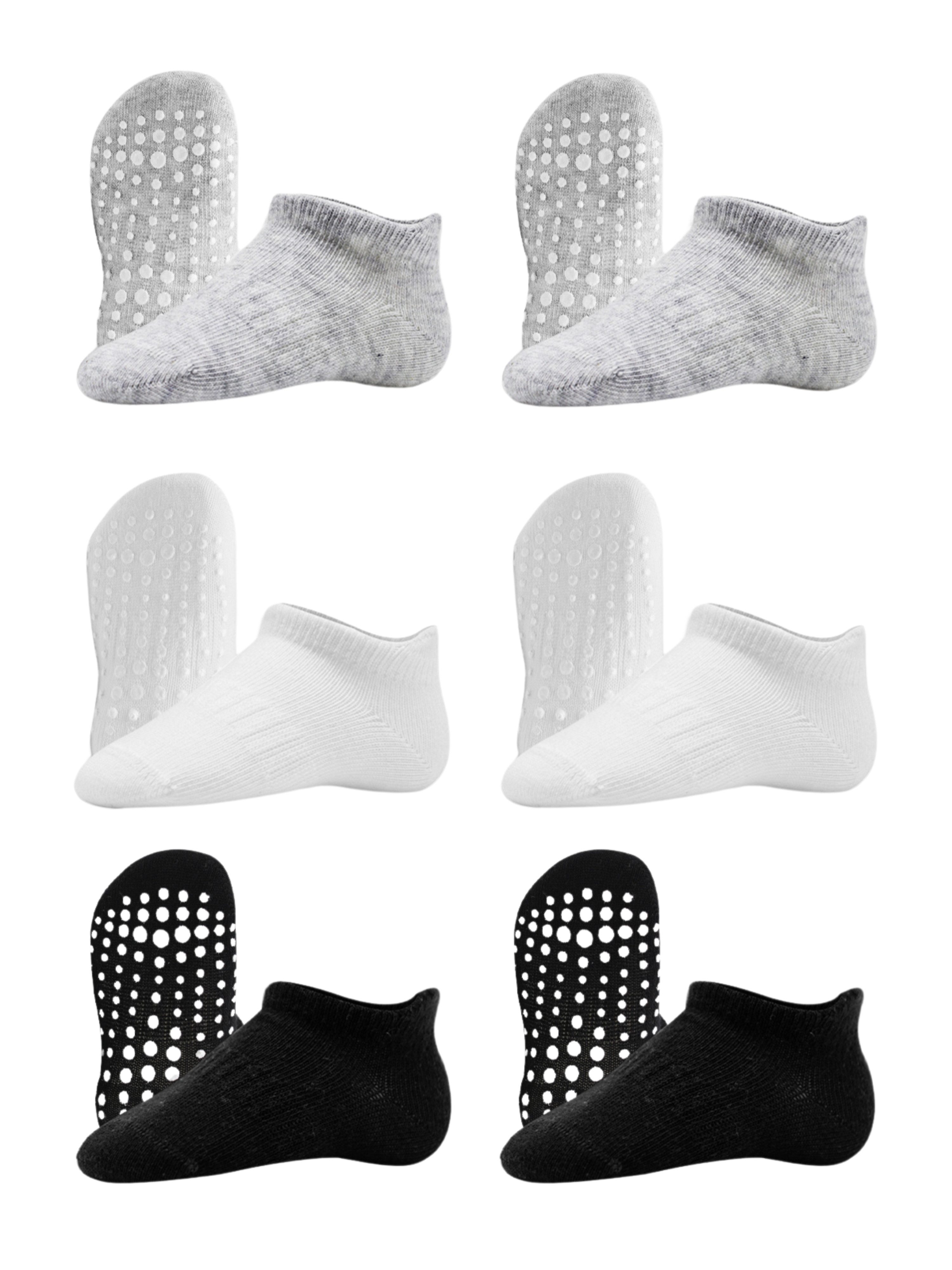 bistyle Sneakersocken (6er Pack) ABS für Babys Jungen Mädchen Babysocken Kurzsocken (Set, 6-Paar, 6er-Pack) Anti-Rutsch Bio-Baumwolle GOTS zertifiziert 0-6 Monate bis 2-3 Jahre