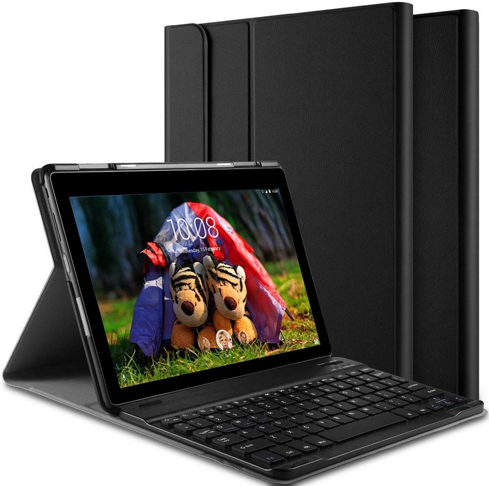 Schutzhülle für Lenovo Tab E10 Bluetooth Hülle Tablet Tasche QWERTZ Tastatur
