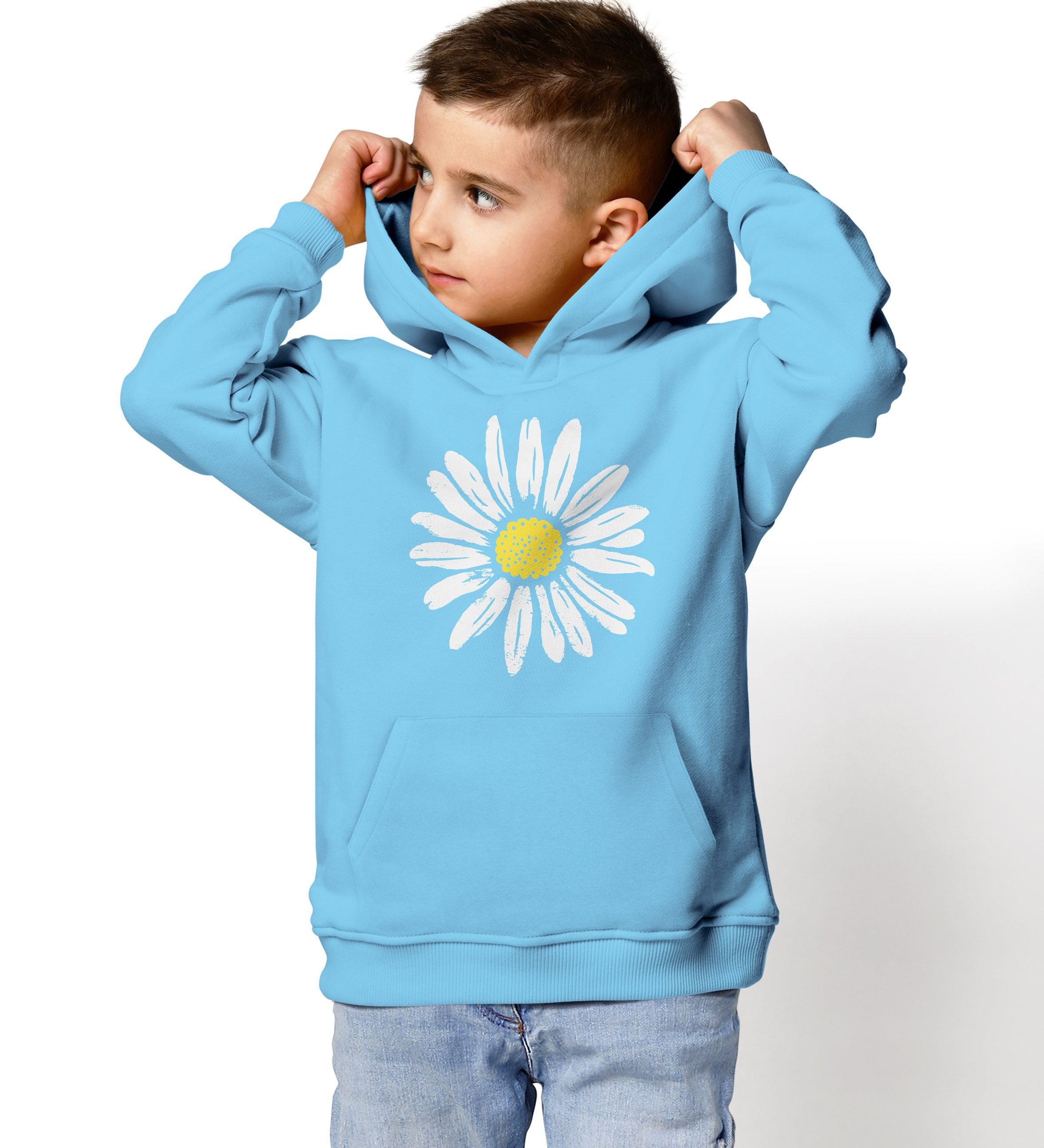 Neverless Hoodie Kinder Hoodie Mädchen Blumen Aufdruck Kapuzenpullover Sweatshirt – Bild 4 von 5