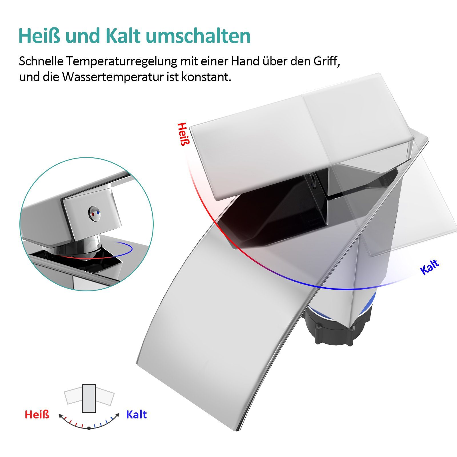EMKE Waschtischarmatur Badezimmer armaturen, Einhebelmischer Waschbecken günstig online kaufen