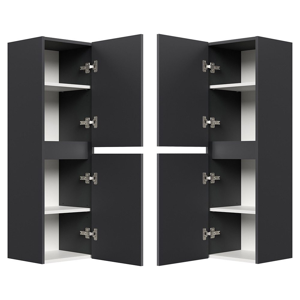 Lomadox Midischrank LIVIGNO-02 112cm hoch, wandhängend, graphit matt günstig online kaufen