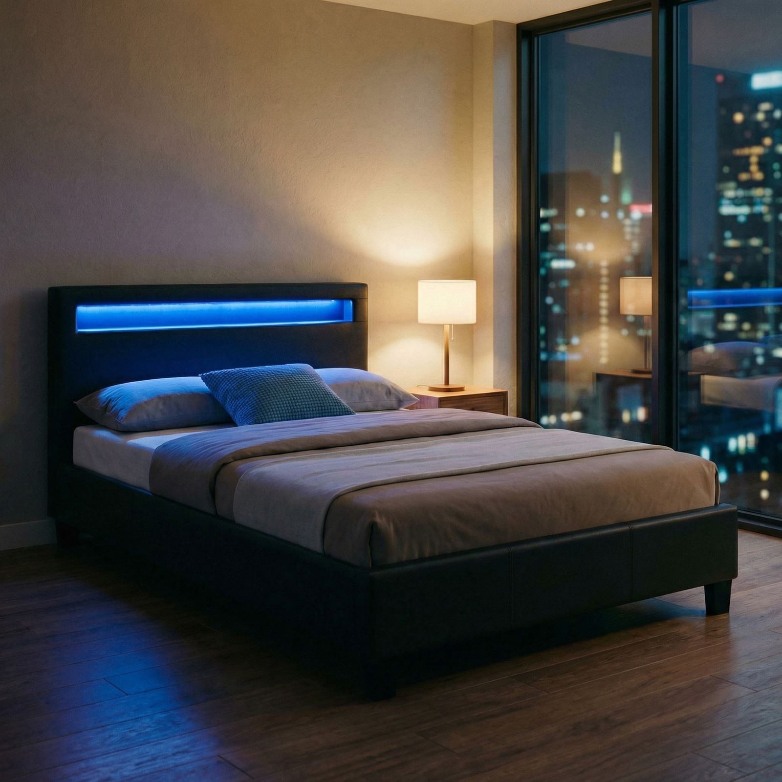 CARO-Möbel Polsterbett MIRASOL, Einzelbett 120x200cm Lattenrost & LED Beleu günstig online kaufen