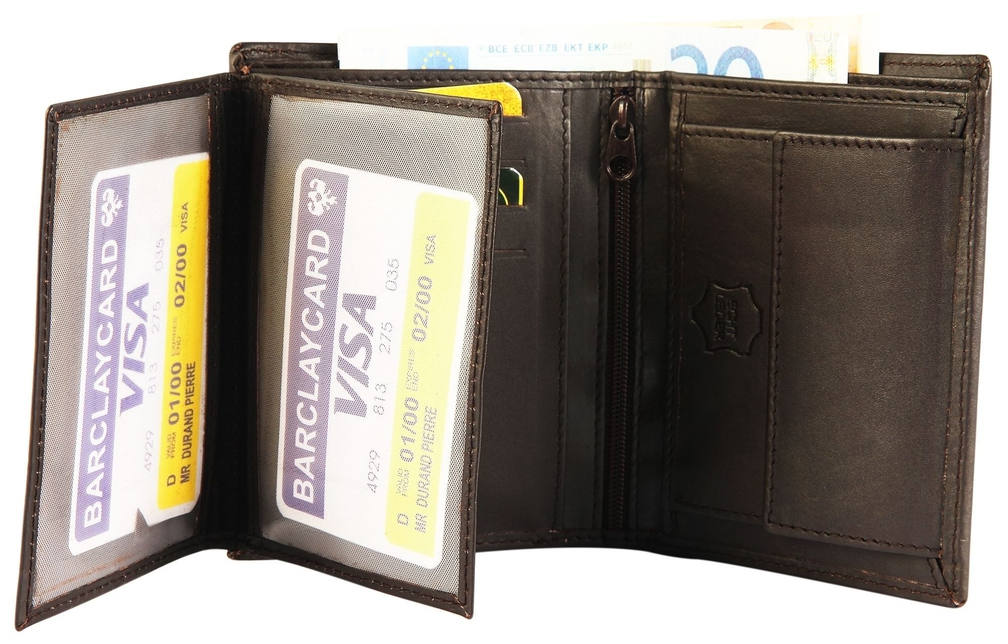 EXCELLANC Geldbörse Nashat Excellanc Herren Geldbörse aus Echtleder. Format 10 x 12, Herren GeldbÃ¶rse Hoch Echtleder