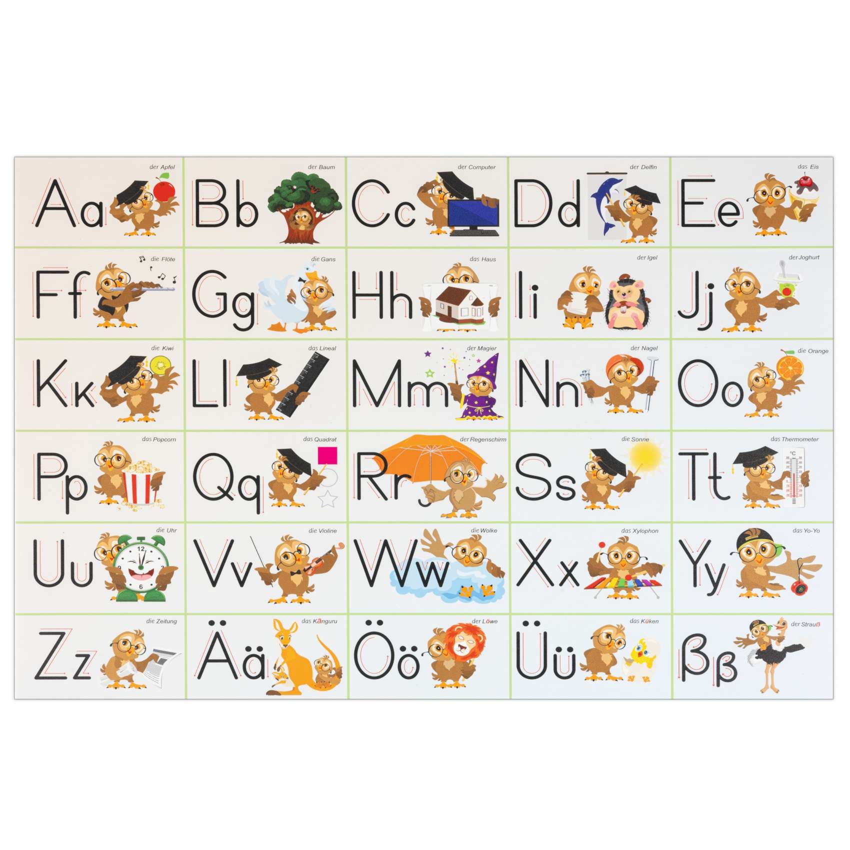 ANRO Platzset DEIN Platzdeckchen Servierdeckchen Soft Tischset Tellerunterleger, (Einzelstück, 1-St., einzelverpackt), Glatt, leichte Narbung 50x35cm Alphabet