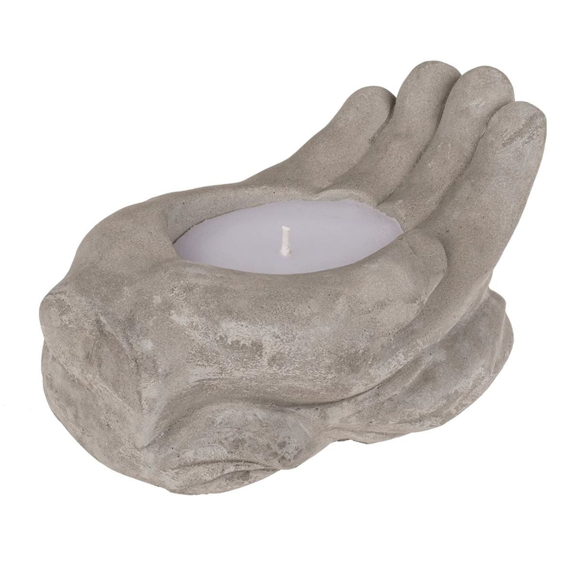 Out of the Blue Kerzenständer Kerze Teelichthalter Zement-Hand Wachs, Zement-Hand