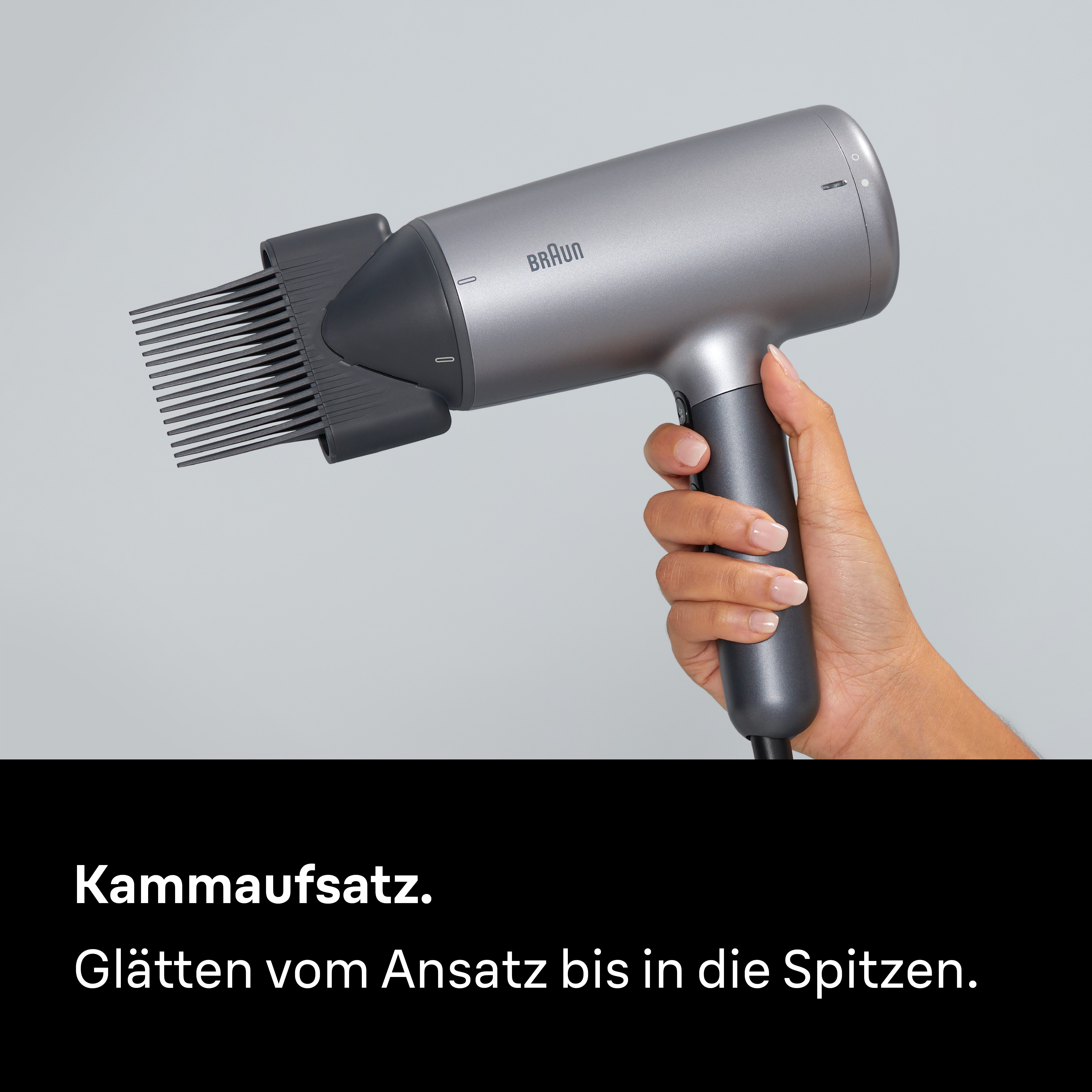 Braun Haartrockner Haartrockner HD4.3 mit 3 Aufsätzen inkl. Diffusor, BRHD435E, 2200 W, 2200W, Föhn mit Ionen-Technologie, NTC-Technologie gegen Hitzeschäden