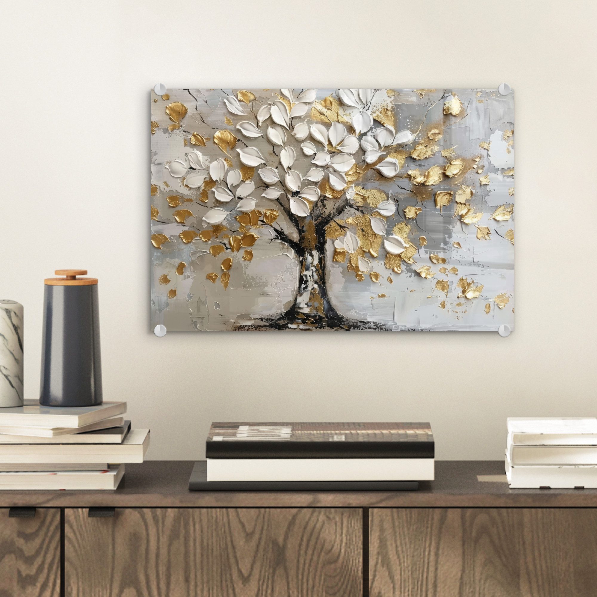 MuchoWow Acrylglasbild Baum - Beige - günstig online kaufen