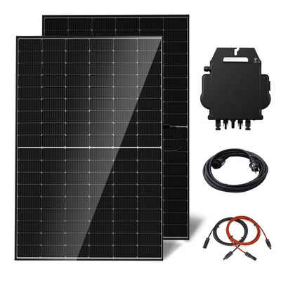 E.For.U Solarmodul Balkonkraftwerk 860W/800W Photovoltaik Mini-PV Anlage, 800,00 W, Monokristallin, (860W mit 2x430W Bifazialer Glas-Glas Сонячні панелі Komplettset, APsystems Wechselrichter 600W/800W einstellbar), inkl. 5m Kabel