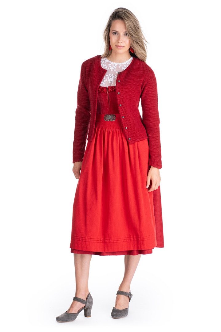 MarJo Trachtenstrickjacke Trachten Strickjacke - VILSECK III - chili