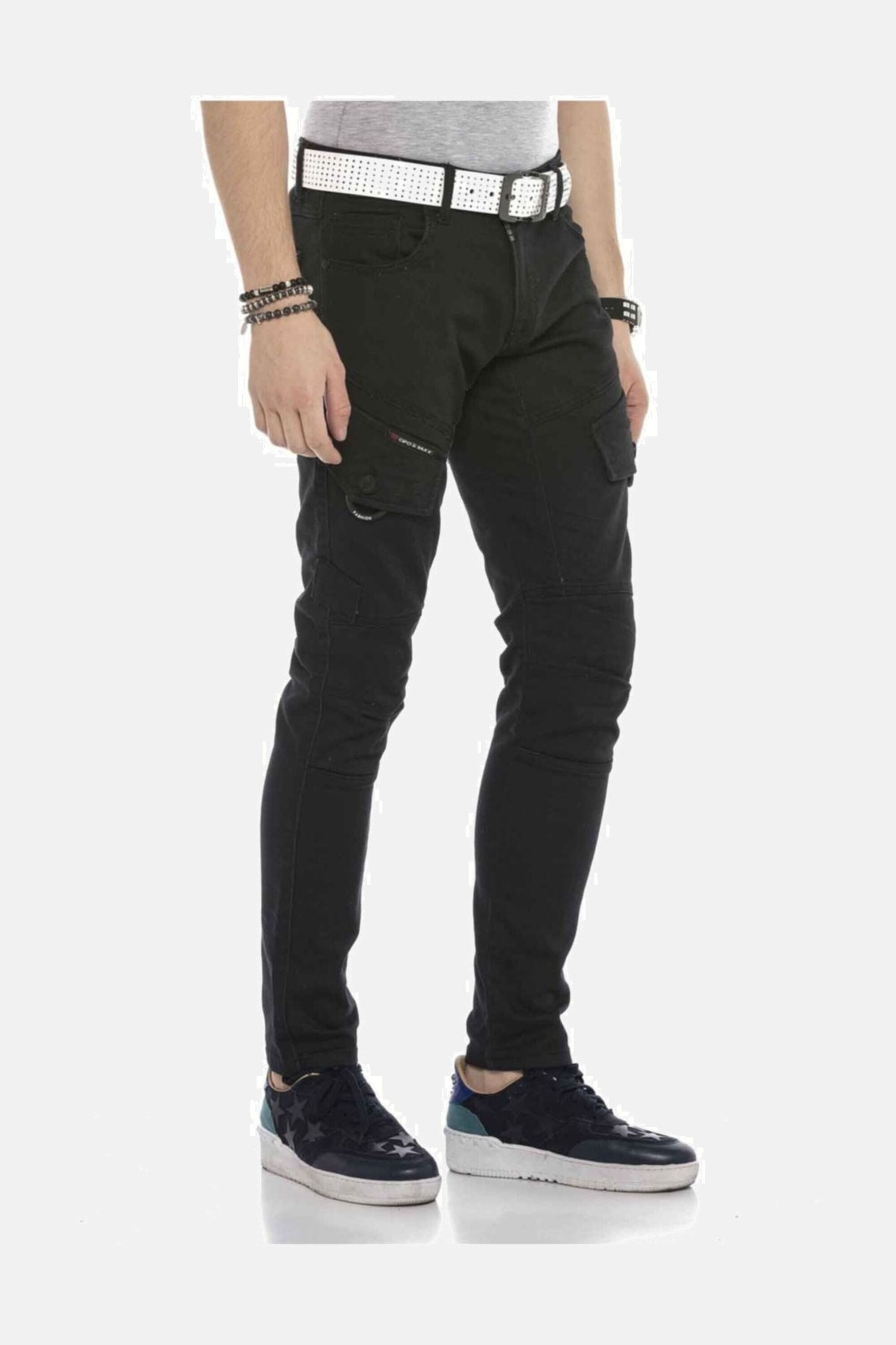 Cipo & Baxx Cargojeans Jeans mit schrägen Cargotaschen, CD566 – Bild 5 von 5