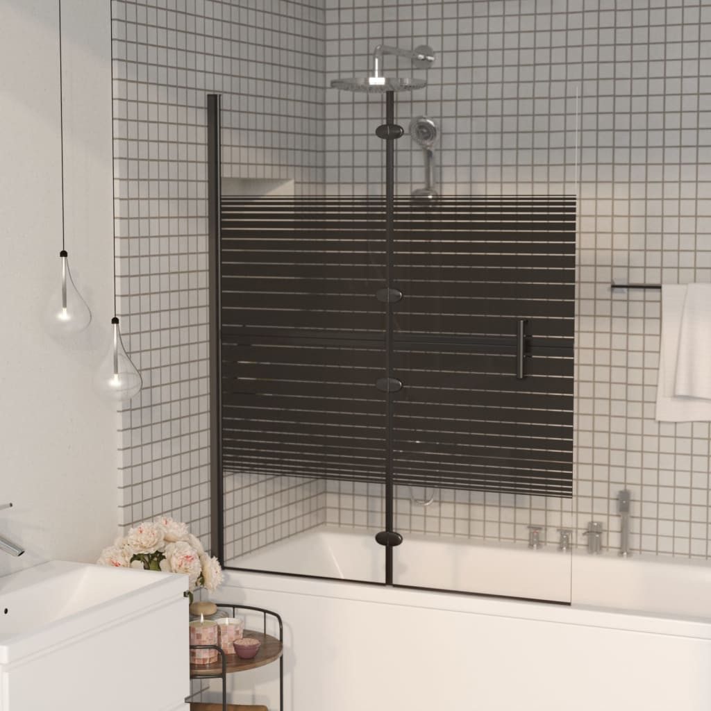 vidaXL Duschwand 120 x 140 cm Faltbare Duschkabine ESG 120x140 cm Schwarz