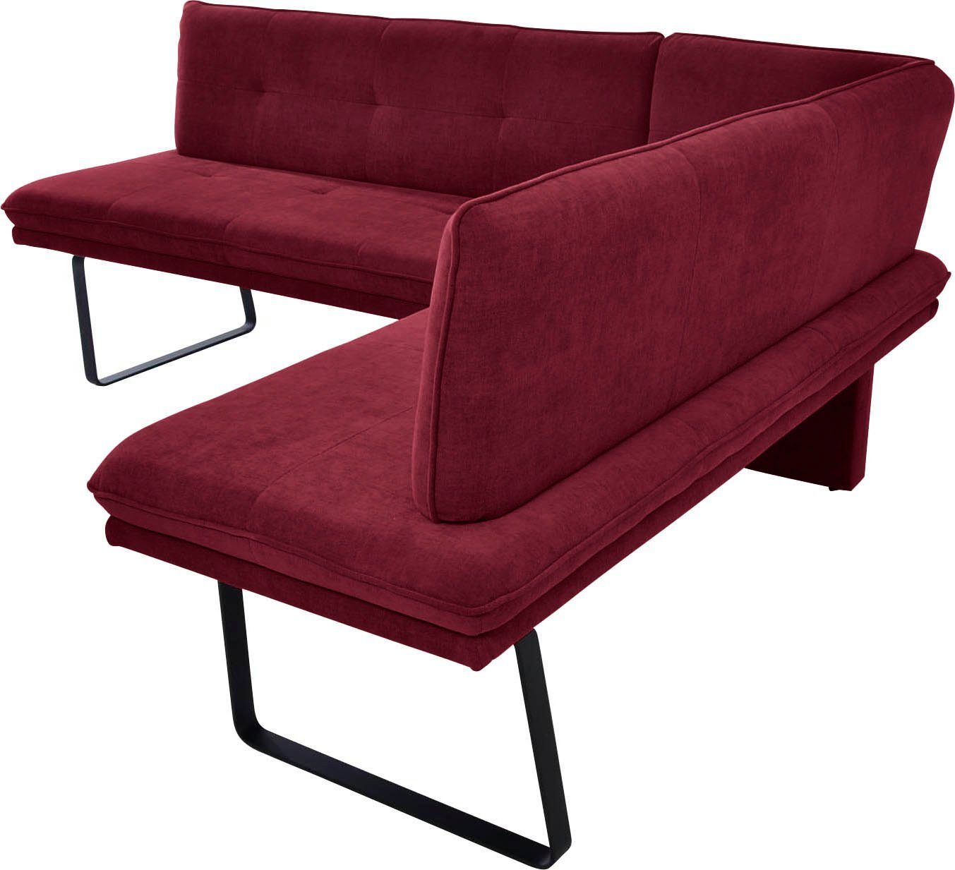 K+W Komfort & Wohnen Eckbank (1-St), Polstereckbank in Spitzkissenoptik, Sitz und Rücken gesteppt