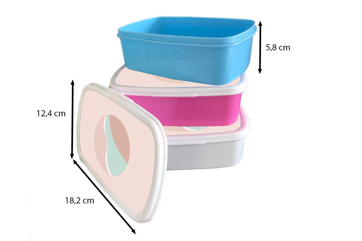 (2-tlg), Kinder Sommer Lunchbox Brotbox Pastell, für und Jungs für und MuchoWow - Erwachsene, Brotdose, weiß Strand - Kunststoff, Mädchen