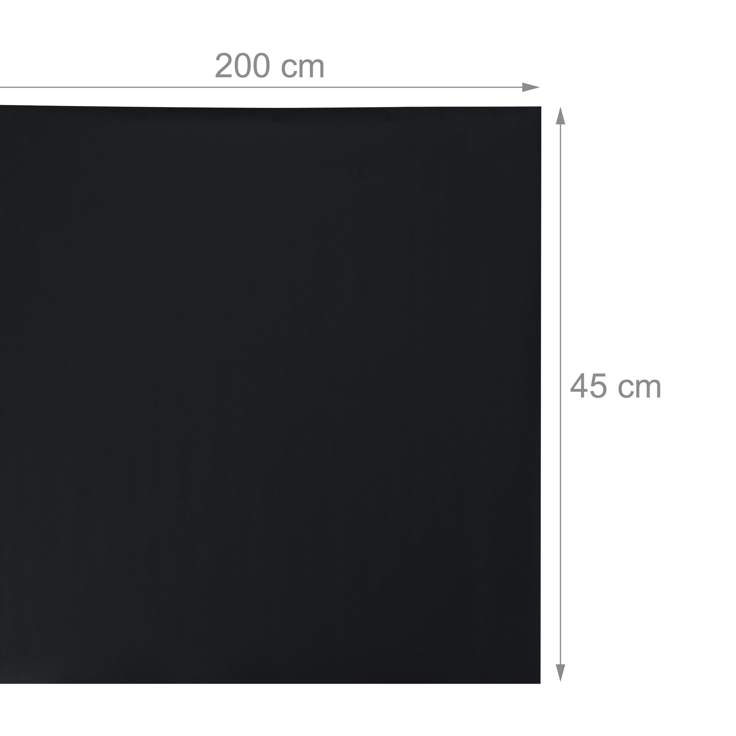 relaxdays Tafelfolie 2 x Tafelfolie selbstklebend Schwarz, Einfarbig Schwarz (2 St) – Bild 4 von 5