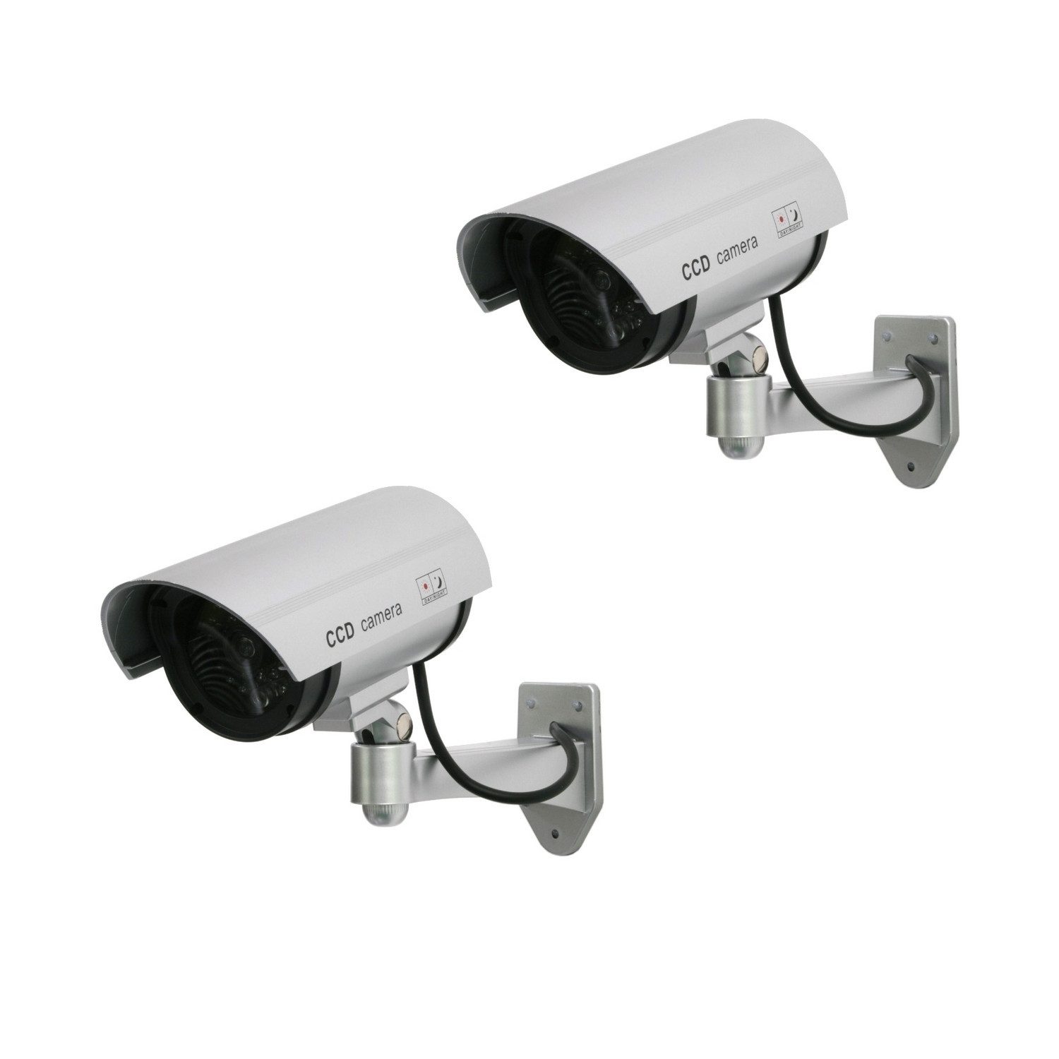 Maclean Überwachungskamera Attrappe IR1100 S (2-tlg., Kameraattrappe mit blinkender LED)