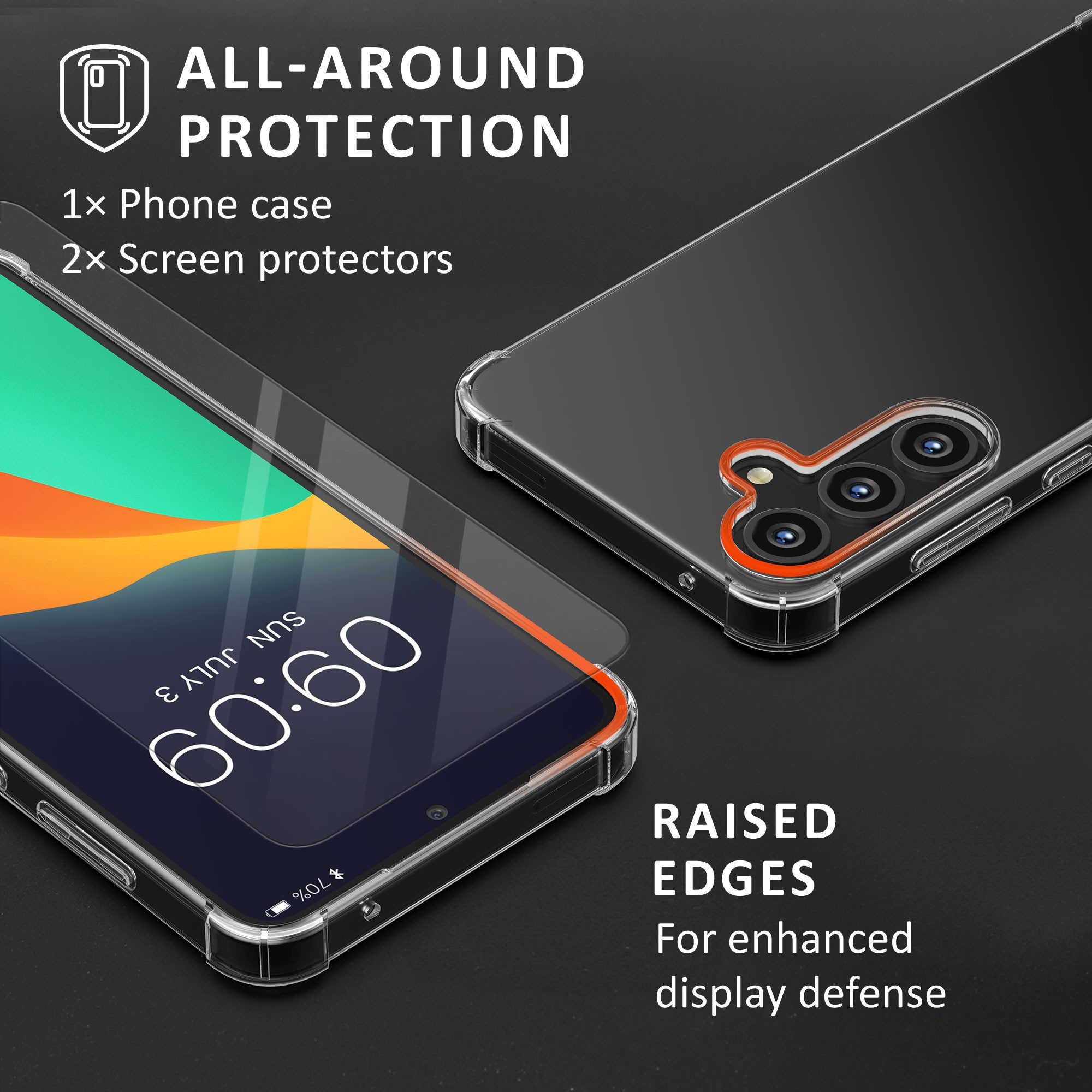 kalibri Handyhülle Hülle für Samsung Galaxy A54 5G Case, Handyhülle mit 2x Glas Schutz Folie - Cover Handyhülle