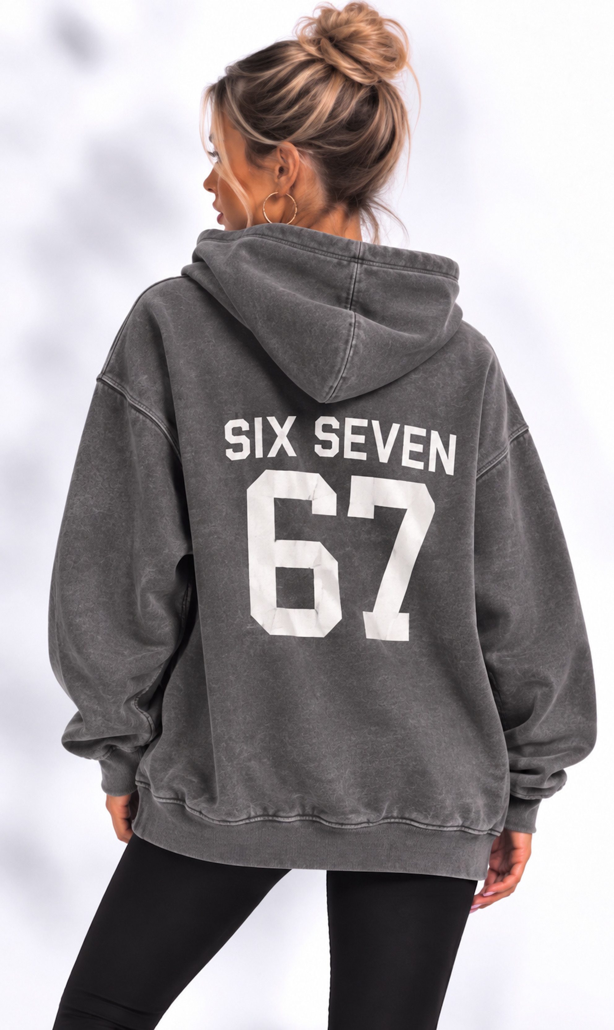 Worldclassca Hoodie Worldclassca Oversized Hoodie SIX SEVEN 67 Kapuzenpullover Sweatshirt Neue Kollektion - Stilvolle und gemütliche Casual Mode für Damen – Bild 2 von 2