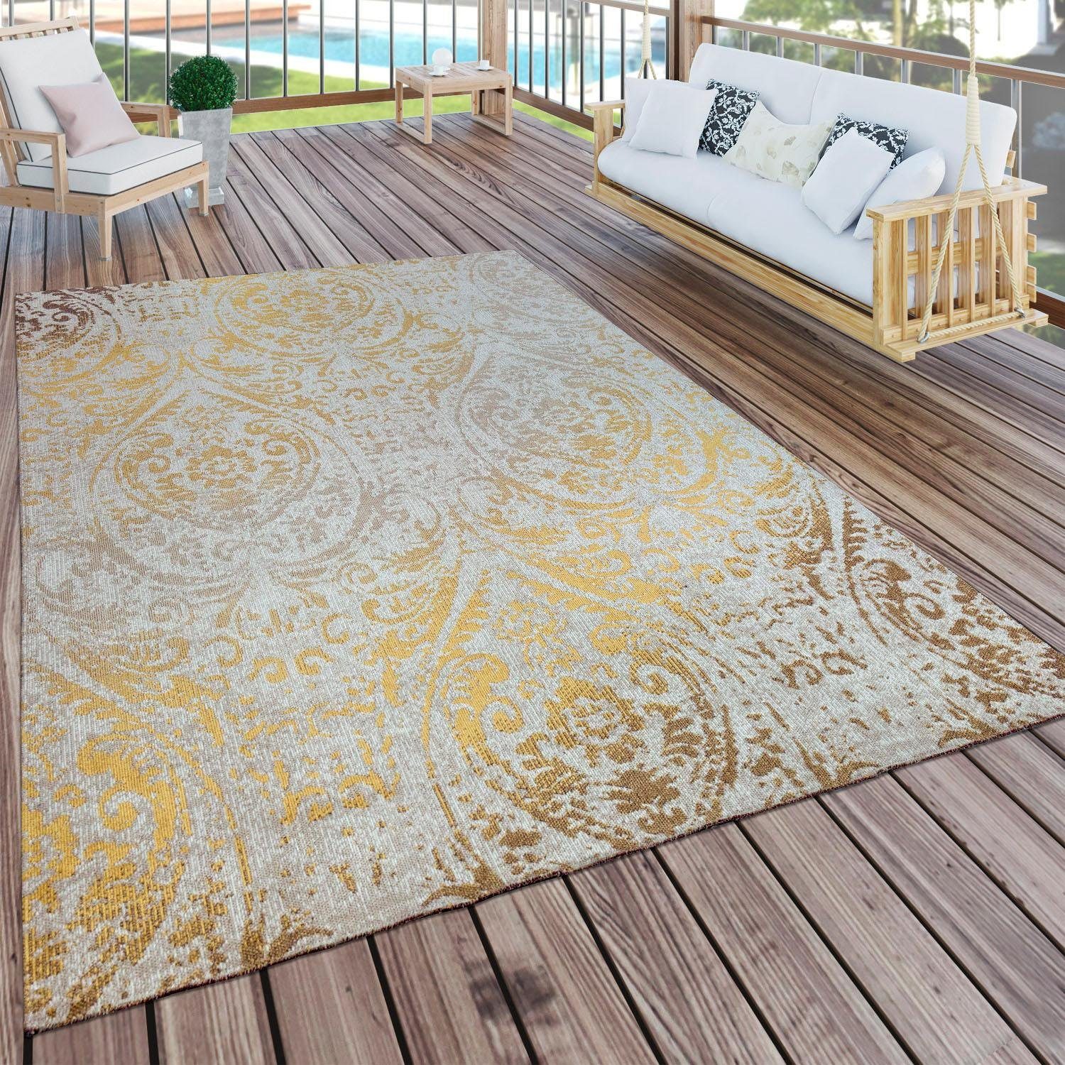 Teppich indoor Outdoor ornamente gold