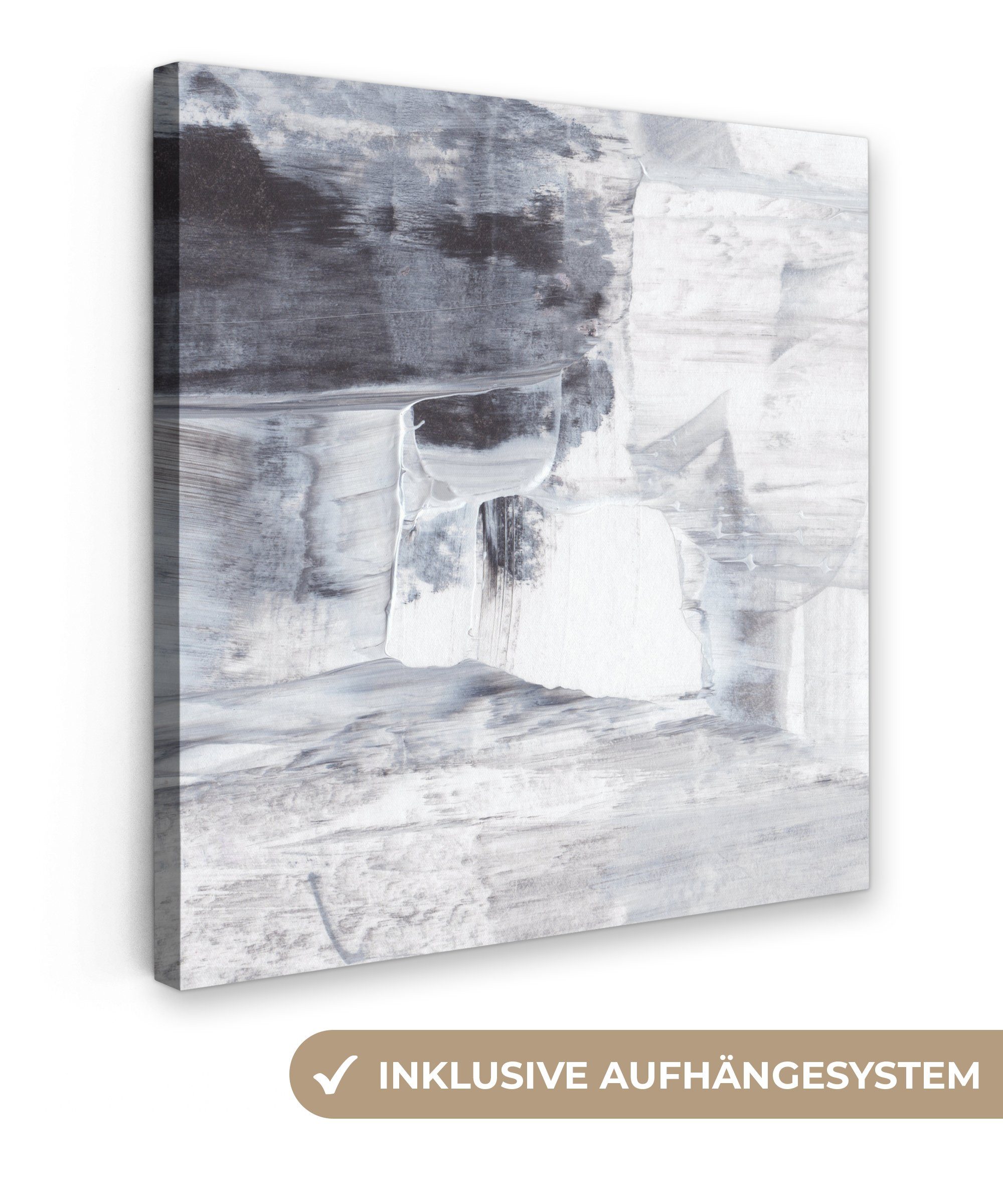 OneMillionCanvasses® Leinwandbild Kunst - Farbe - Weiß - Schwarz - Grau, Fo günstig online kaufen