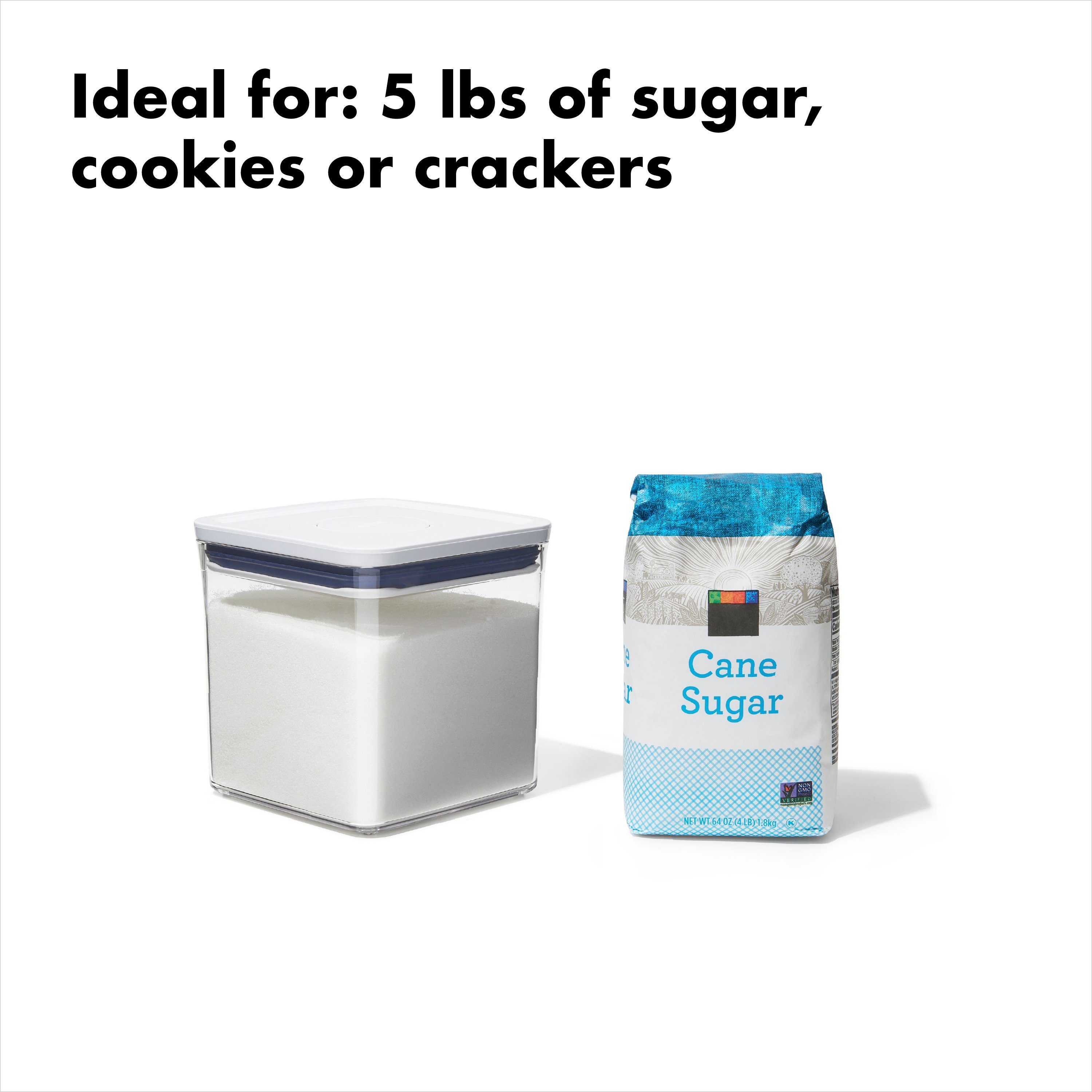 mit und Good luftdichte, POP-Behälter Deckel Lebensmittel – Zucker Grips für Vorratsdose stapelbare – Aufbewahrungsbox für Good mehr 2,6 l Grips OXO OXO