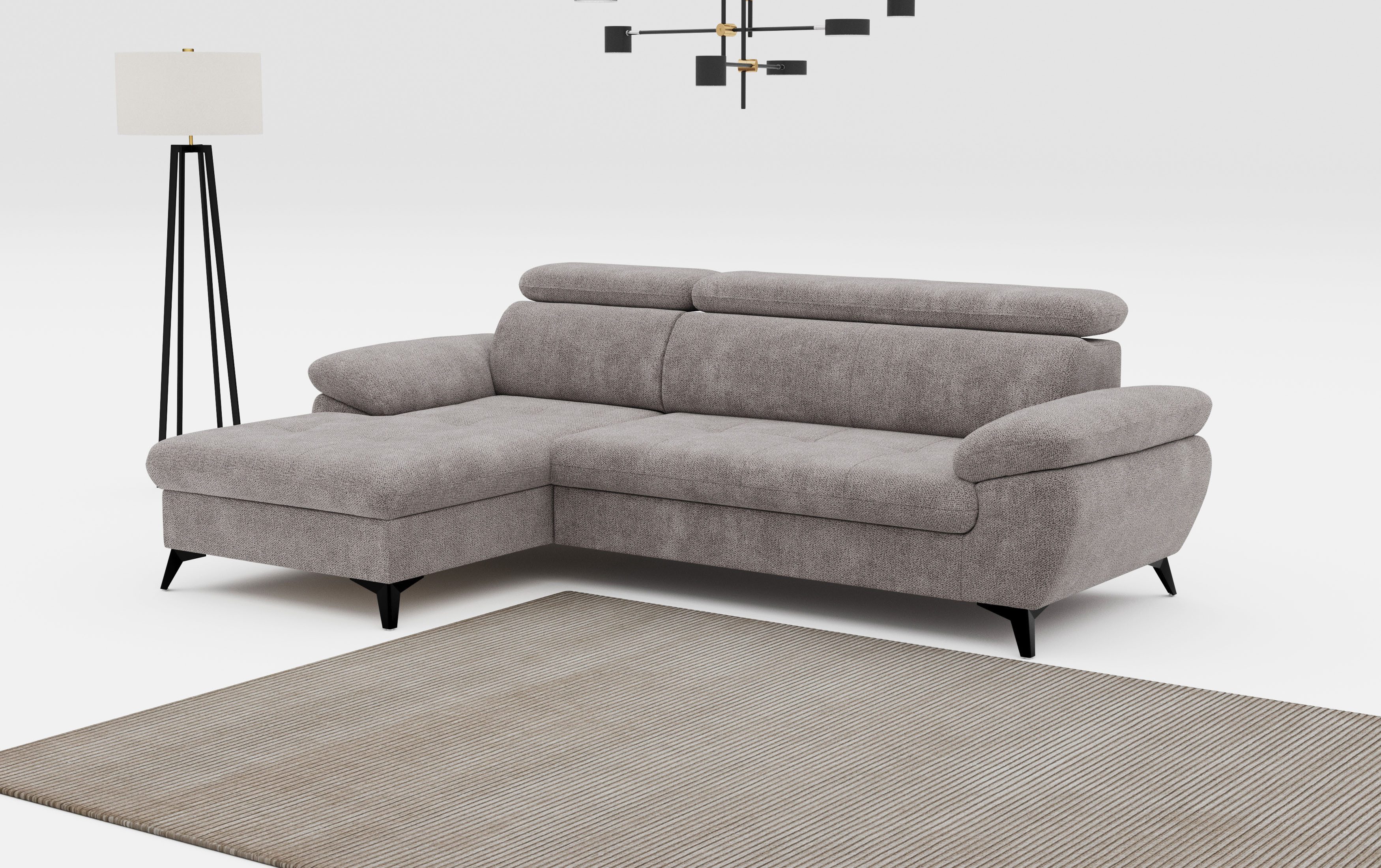 COTTA Ecksofa Hudson L-Form, mit Kopfteilverstellung, günstig online kaufen