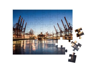 puzzleYOU Puzzle Hamburger Hafen, Deutschland, 48 Puzzleteile, puzzleYOU-Kollektionen Hafen