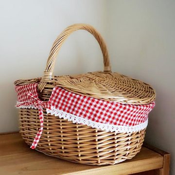 Truyuety Picknickkorb Weiden-Picknickkorb mit Deckel und Griff, gewebter Picknickkorb (1 St)