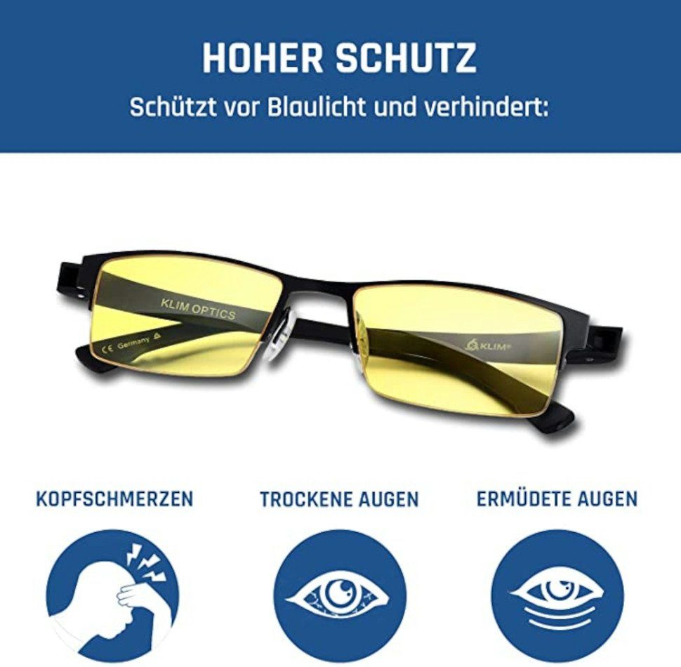 Entwicklung KLIM deutsche hochwertige Blaulichtfilter Arbeiten, Optics zum Brille, Computerbrille Brille, Brille Spielen, Anti-Blaulicht