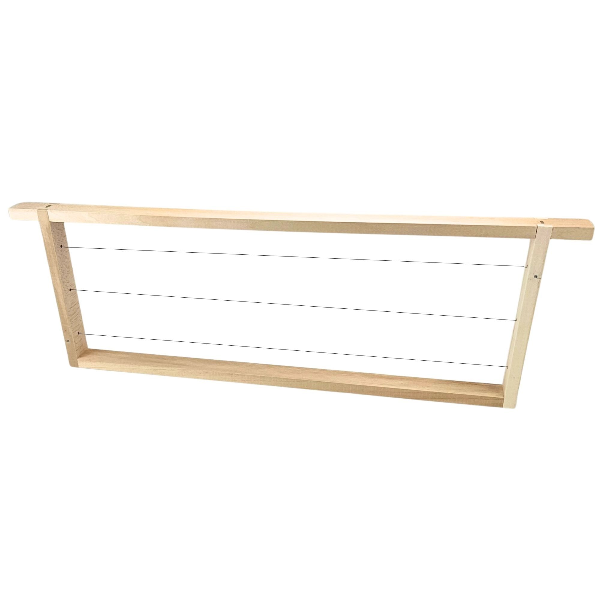 BIENEN SCHMIDT Bienenbeute Zander Rähmchen FLACH 2/3 mit Geraden Seiten 477 x 159 mm, Zander, 20-tlg., fertig montiert, Edelstahldraht, Messingösen, geleimt und getackert