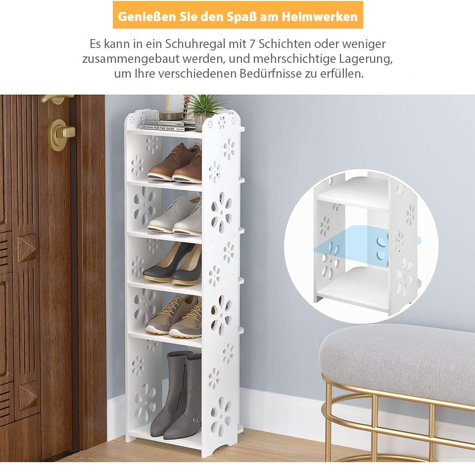 NAIMP Schuhregal Verstellbare Pflaumenblüte Schuhregal für Flur, Eingang, W günstig online kaufen