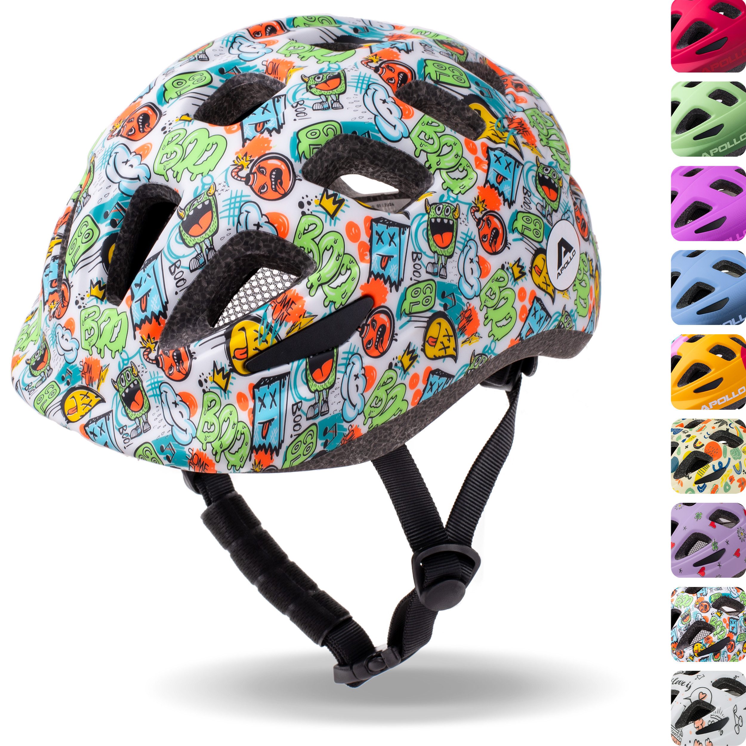 Apollo Inlineskates Fahrradhelm, Kinder & Jugendliche, Multisport-Helm, verstellbar, ab 3 Jahren