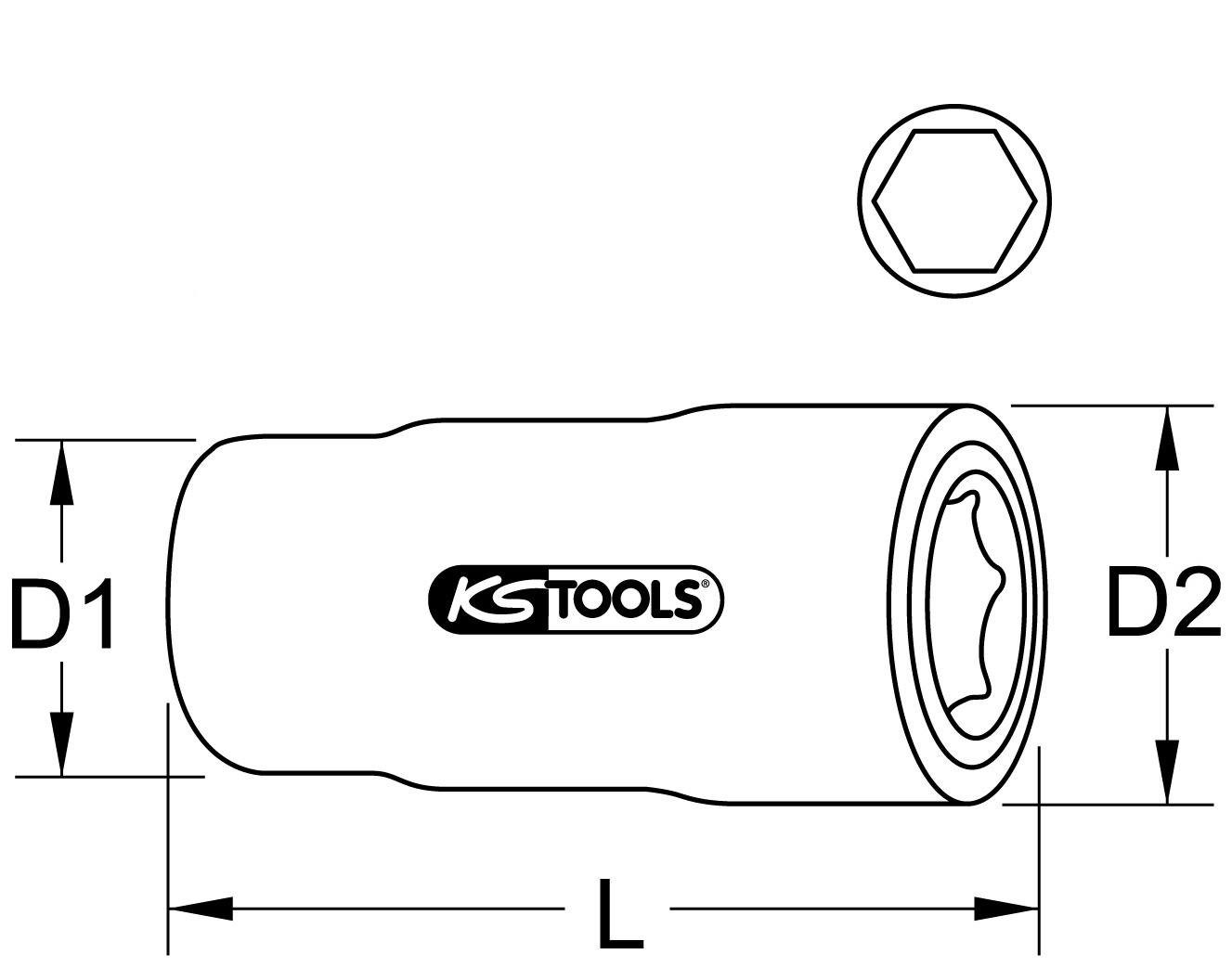 Schutzisolierung, Stecknuss mit KS Tools Steckschlüssel 32mm 3/4"