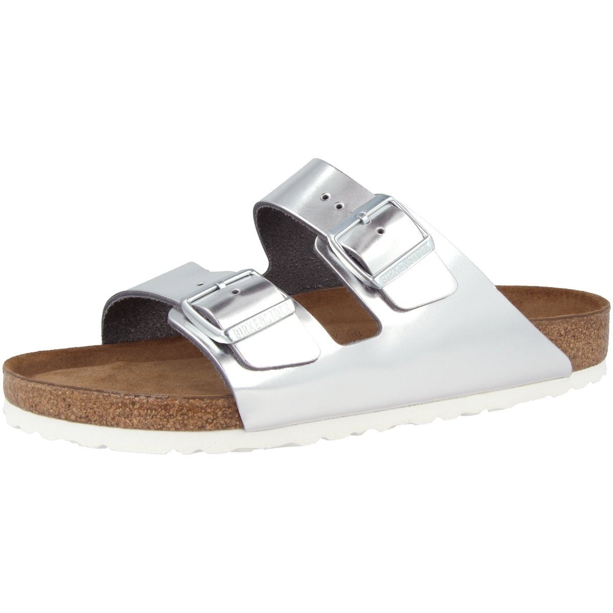 Birkenstock Arizona Damen (Metallic SFB Silver) (02101294) Leder schmal Grau Sandale