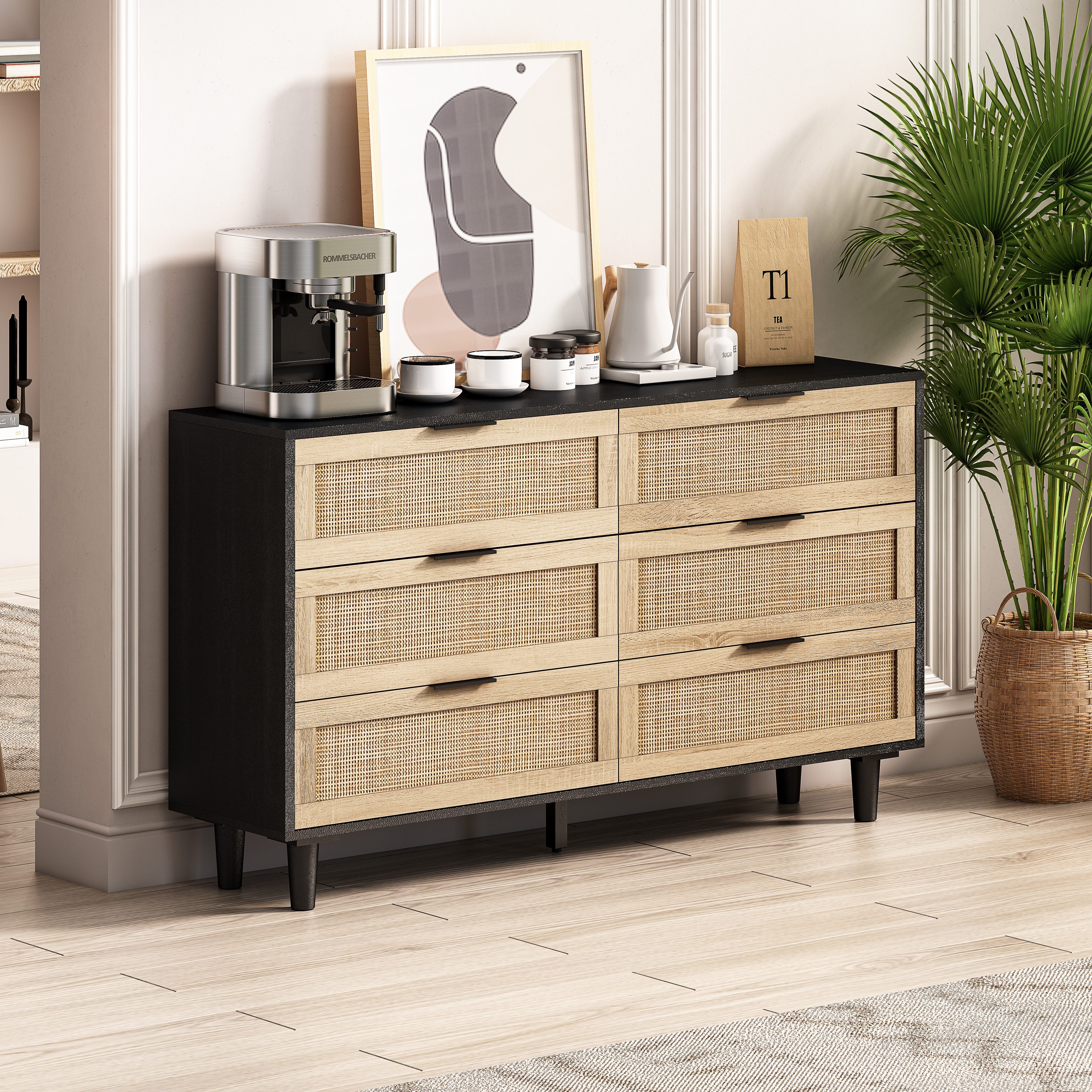 HAUSS SPOLE Sideboard 130cm Mehrzweckschrank Kommode günstig online kaufen