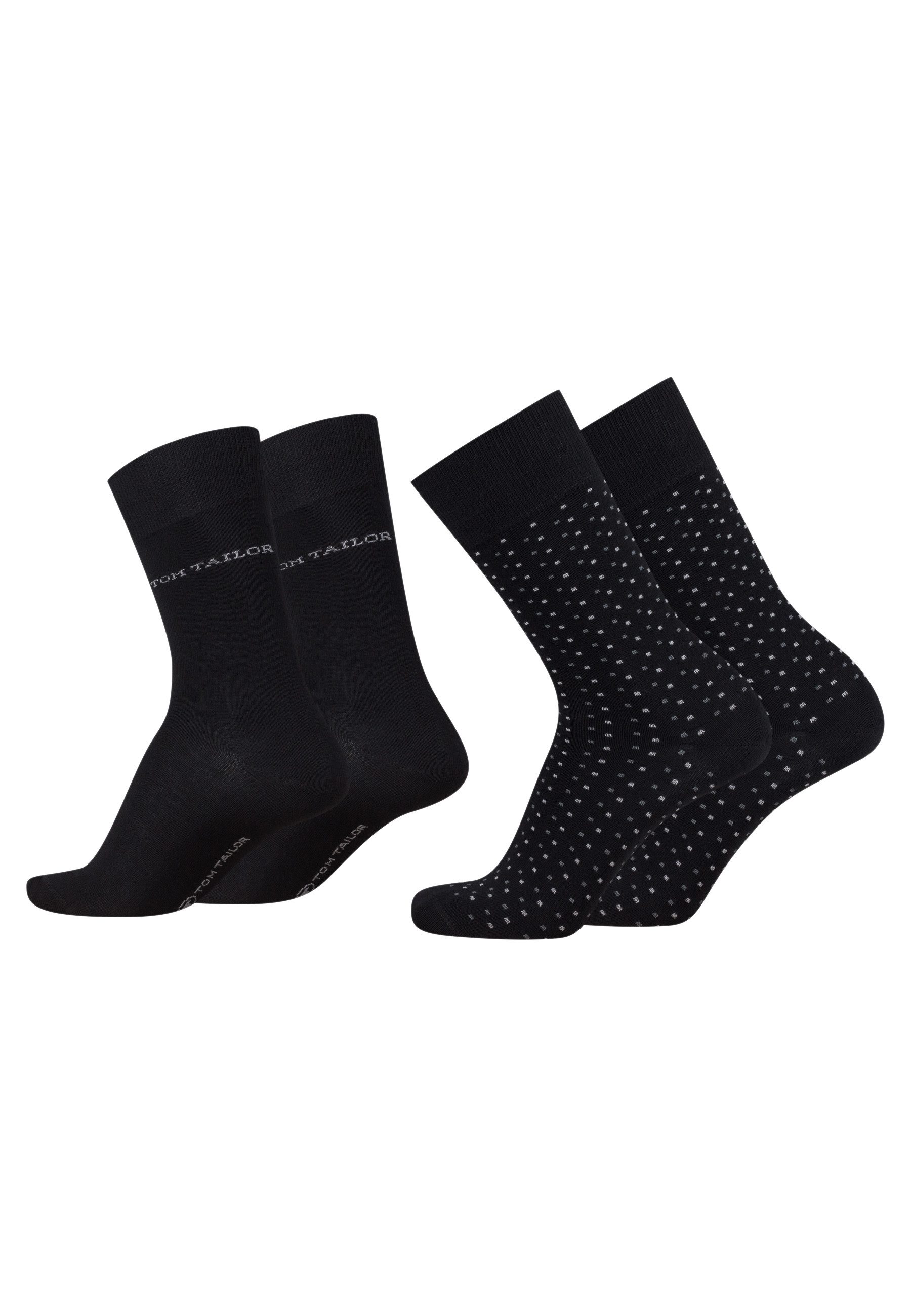 Socken Tom Tailor men socks 4er basic dot black 39-42