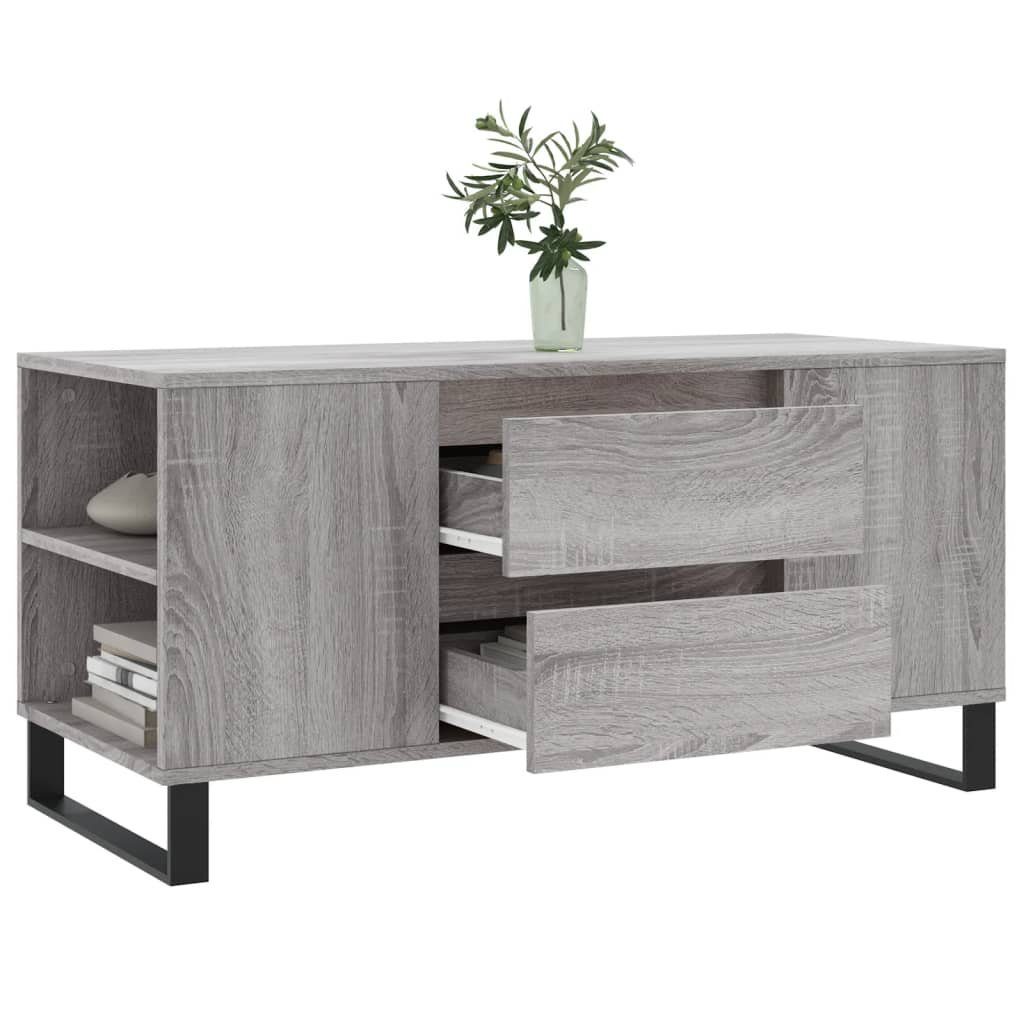 vidaXL Couchtisch Sonoma Couchtisch | Grau Sonoma (1-St) Grau cm 102x44,5x50 Grau Sonoma Holzwerkstoff