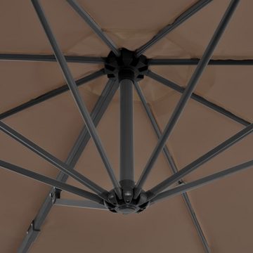 furnicato Sonnenschirm Ampelschirm mit Aluminium-Mast Taupe 300 cm