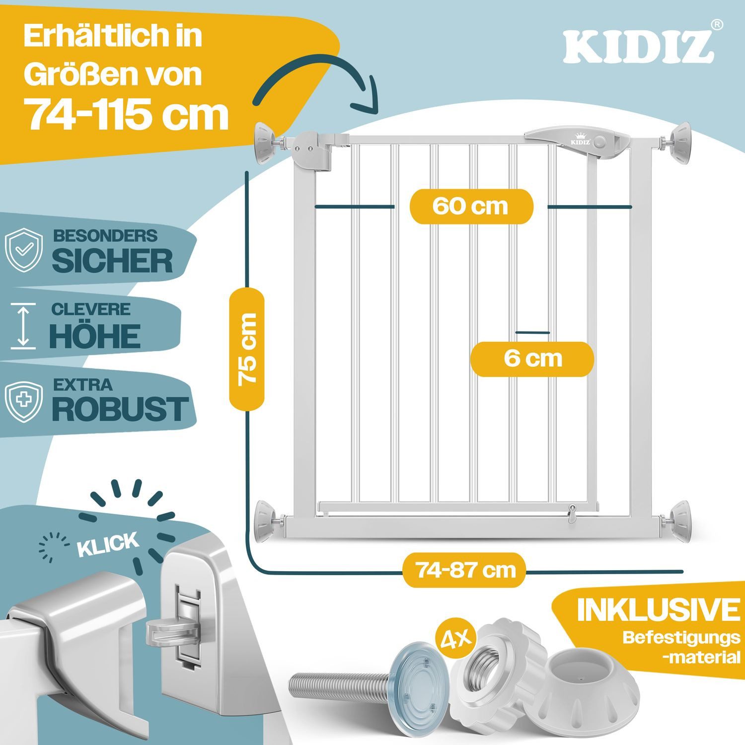 KIDIZ Türschutzgitter, Türschutzgitter Absperrgitter Treppengitter Kindergi günstig online kaufen