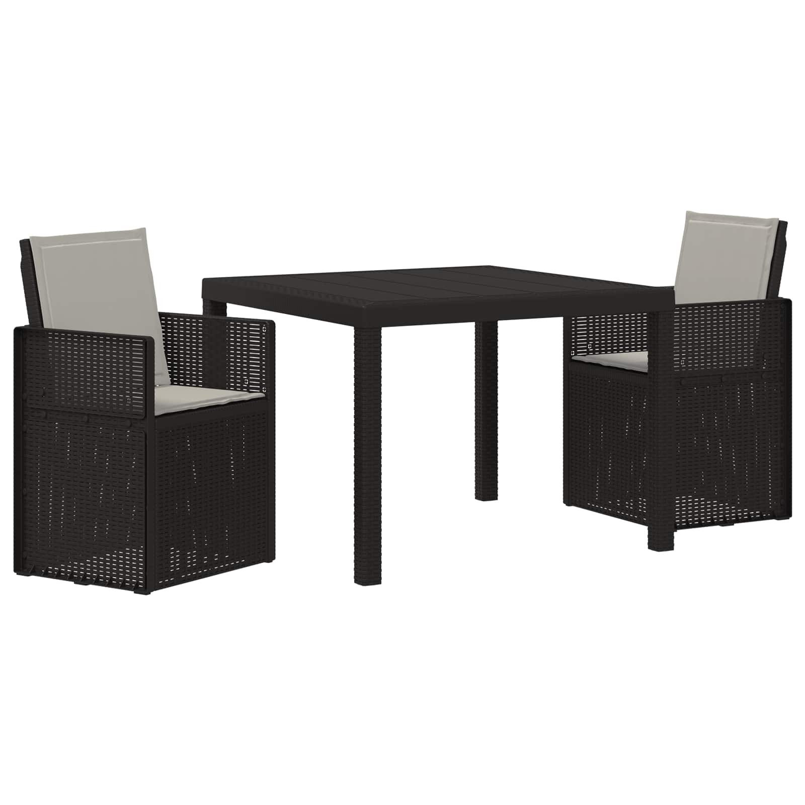 vidaXL Gartenlounge-Set Garten Essgruppe 3 stk. Anthrazit und Hellgrau PP, (3-tlg)